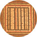 Square Persian Orange Traditional Rug, tr1564org