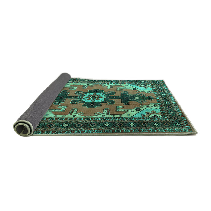 Sideview of Persian Turquoise Traditional Rug, tr1565turq