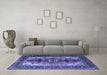 Machine Washable Persian Blue Traditional Rug in a Living Room, wshtr1565blu