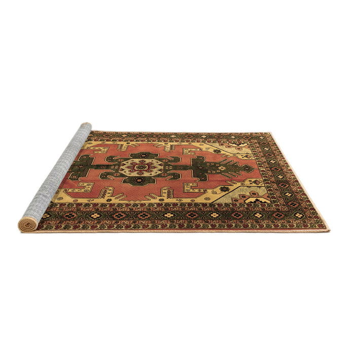 Sideview of Machine Washable Persian Brown Traditional Rug, wshtr1565brn