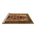 Sideview of Machine Washable Persian Brown Traditional Rug, wshtr1565brn