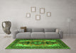 Machine Washable Persian Green Traditional Area Rugs in a Living Room,, wshtr1565grn