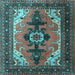 Square Machine Washable Persian Light Blue Traditional Rug, wshtr1565lblu