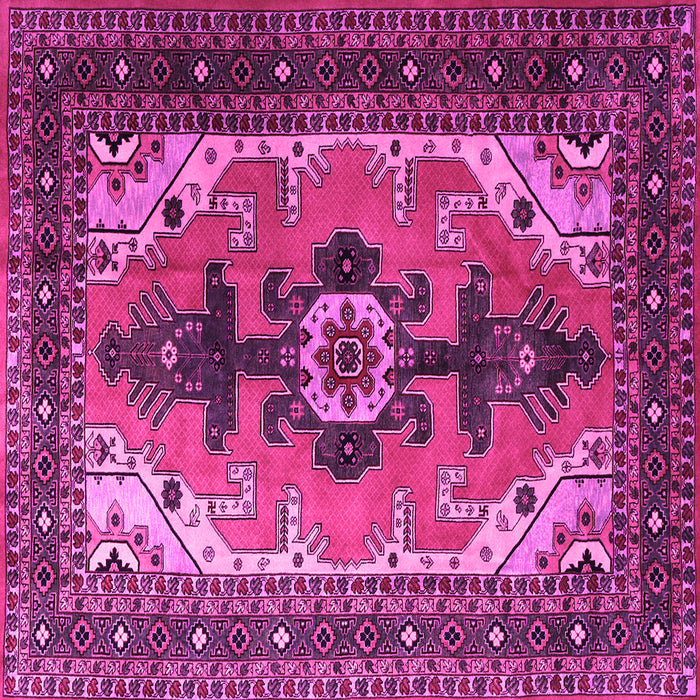 Square Machine Washable Persian Pink Traditional Rug, wshtr1565pnk