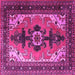 Square Machine Washable Persian Pink Traditional Rug, wshtr1565pnk