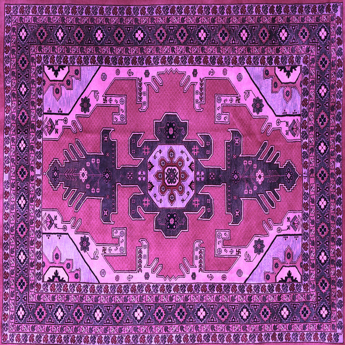Square Machine Washable Persian Purple Traditional Area Rugs, wshtr1565pur
