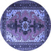 Round Persian Blue Traditional Rug, tr1565blu