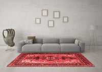 Machine Washable Persian Red Traditional Rug, wshtr1565red