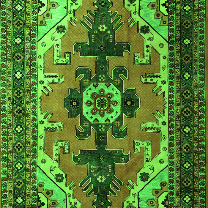 Serging Thickness of Machine Washable Persian Green Traditional Area Rugs, wshtr1565grn