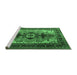 Sideview of Machine Washable Persian Emerald Green Traditional Area Rugs, wshtr1565emgrn