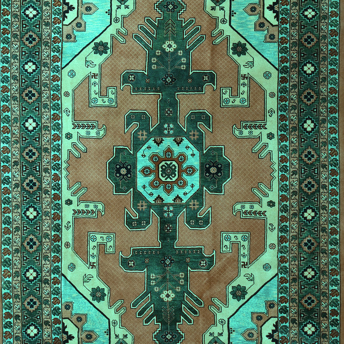 Machine Washable Persian Turquoise Traditional Area Rugs, wshtr1565turq