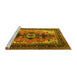 Sideview of Machine Washable Persian Yellow Traditional Rug, wshtr1565yw