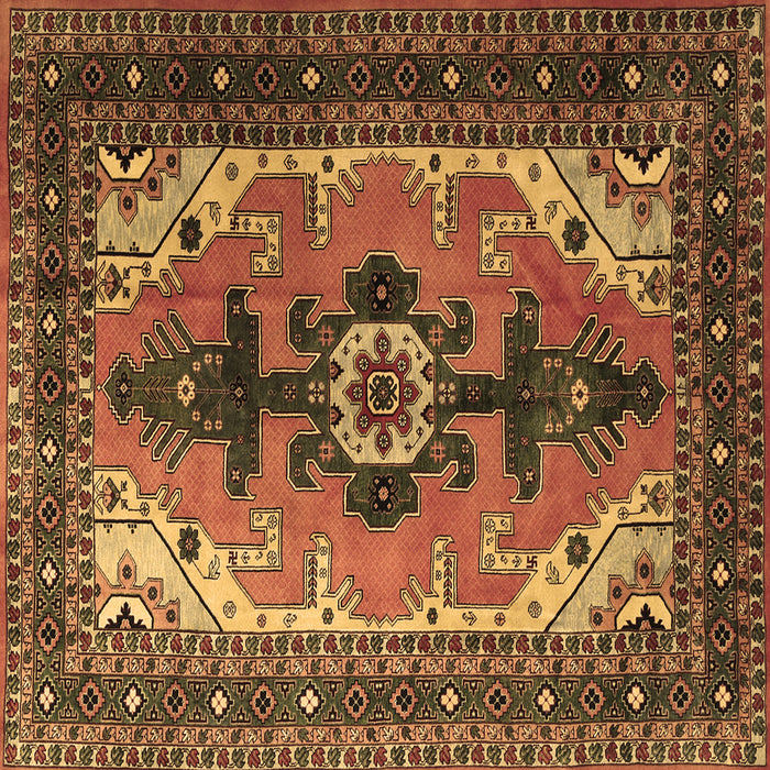 Square Machine Washable Persian Brown Traditional Rug, wshtr1565brn