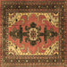 Square Machine Washable Persian Brown Traditional Rug, wshtr1565brn