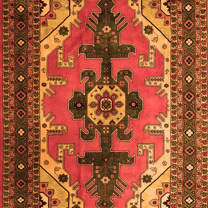 Serging Thickness of Machine Washable Persian Orange Traditional Area Rugs, wshtr1565org