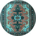 Round Persian Light Blue Traditional Rug, tr1565lblu