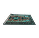 Sideview of Machine Washable Persian Light Blue Traditional Rug, wshtr1565lblu