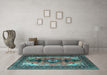 Machine Washable Persian Light Blue Traditional Rug in a Living Room, wshtr1565lblu