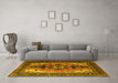 Machine Washable Persian Yellow Traditional Rug in a Living Room, wshtr1565yw