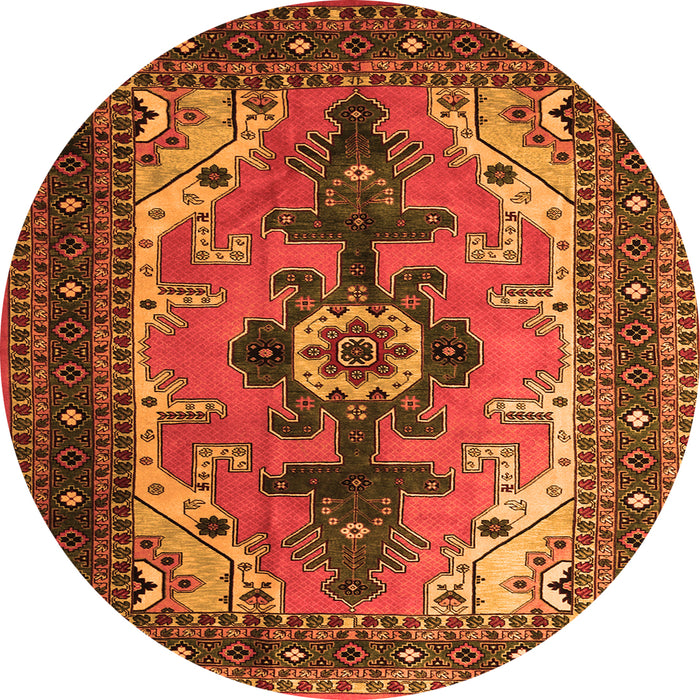 Machine Washable Persian Orange Traditional Area Rugs, wshtr1565org