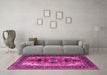 Machine Washable Persian Pink Traditional Rug in a Living Room, wshtr1565pnk