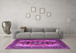 Machine Washable Persian Purple Traditional Area Rugs in a Living Room, wshtr1565pur