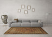 Machine Washable Persian Brown Traditional Rug in a Living Room,, wshtr1566brn