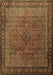 Machine Washable Persian Brown Traditional Rug, wshtr1566brn