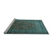 Sideview of Machine Washable Persian Light Blue Traditional Rug, wshtr1566lblu