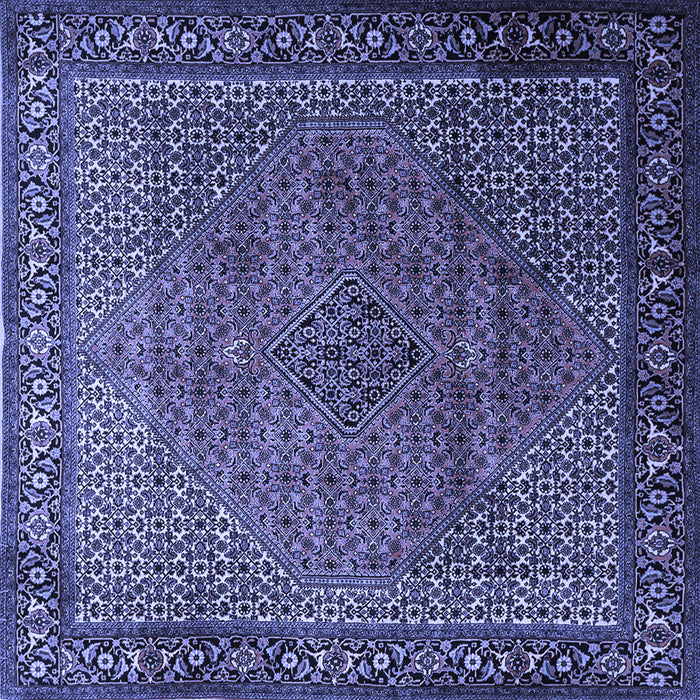 Square Machine Washable Persian Blue Traditional Rug, wshtr1566blu