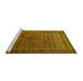 Sideview of Machine Washable Persian Yellow Traditional Rug, wshtr1566yw