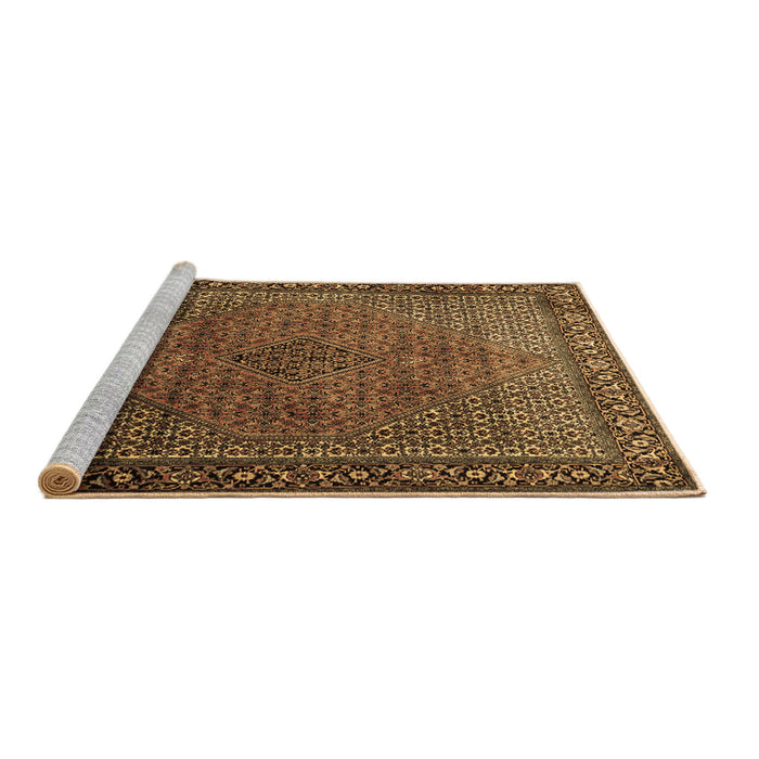 Sideview of Machine Washable Persian Brown Traditional Rug, wshtr1566brn