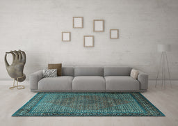 Machine Washable Persian Light Blue Traditional Rug in a Living Room, wshtr1566lblu
