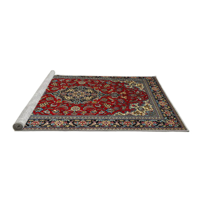 Sideview of Machine Washable Traditional Brown Rug, wshtr1567