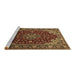 Sideview of Machine Washable Medallion Brown Traditional Rug, wshtr1567brn