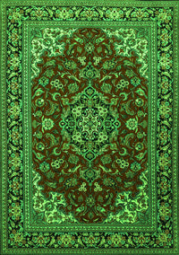 Medallion Green Traditional Rug, tr1567grn