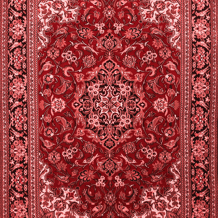 Machine Washable Medallion Red Traditional Rug, wshtr1567red
