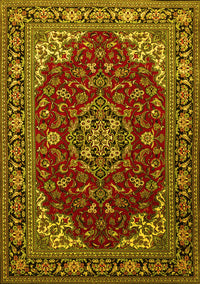 Medallion Yellow Traditional Rug, tr1567yw