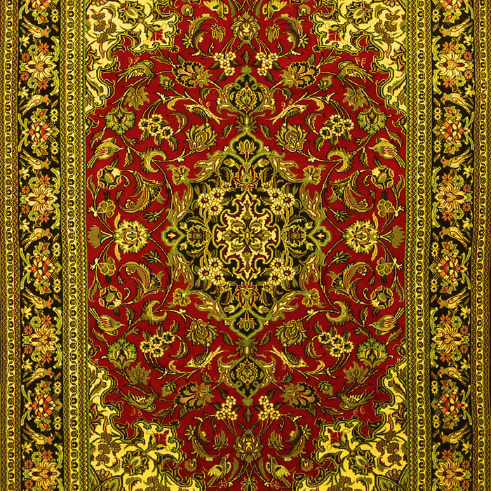 Medallion Yellow Traditional Rug, tr1567yw