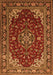 Medallion Orange Traditional Rug, tr1567org