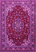 Machine Washable Medallion Pink Traditional Rug, wshtr1567pnk