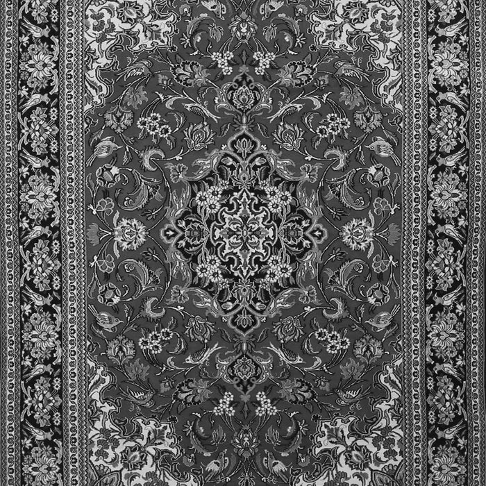 Serging Thickness of Machine Washable Medallion Gray Traditional Rug, wshtr1567gry