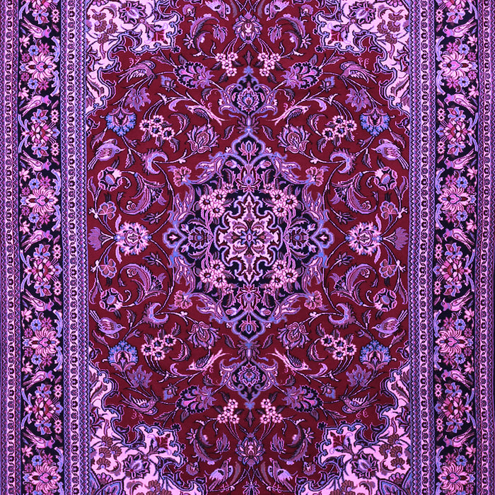 Machine Washable Medallion Purple Traditional Area Rugs, wshtr1567pur