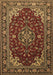 Machine Washable Medallion Brown Traditional Rug, wshtr1567brn