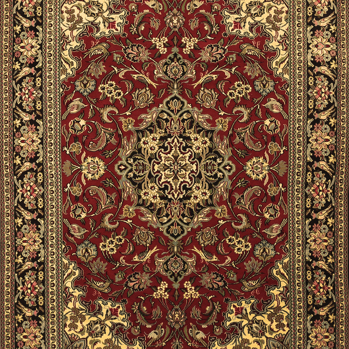 Machine Washable Medallion Brown Traditional Rug, wshtr1567brn