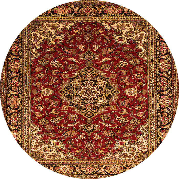 Square Medallion Orange Traditional Rug, tr1567org