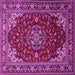 Square Medallion Pink Traditional Rug, tr1567pnk