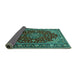 Sideview of Medallion Turquoise Traditional Rug, tr1567turq