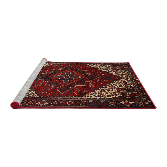 Sideview of Machine Washable Traditional Brown Rug, wshtr1568
