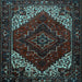 Square Persian Light Blue Traditional Rug, tr1568lblu
